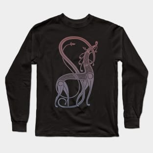 Old Norse Lion and Serpent Urnes Long Sleeve T-Shirt